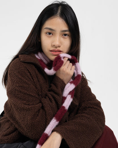 Candy Scarf in striped pink color