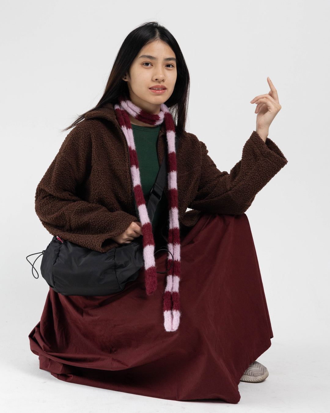 Candy Scarf in striped pink color