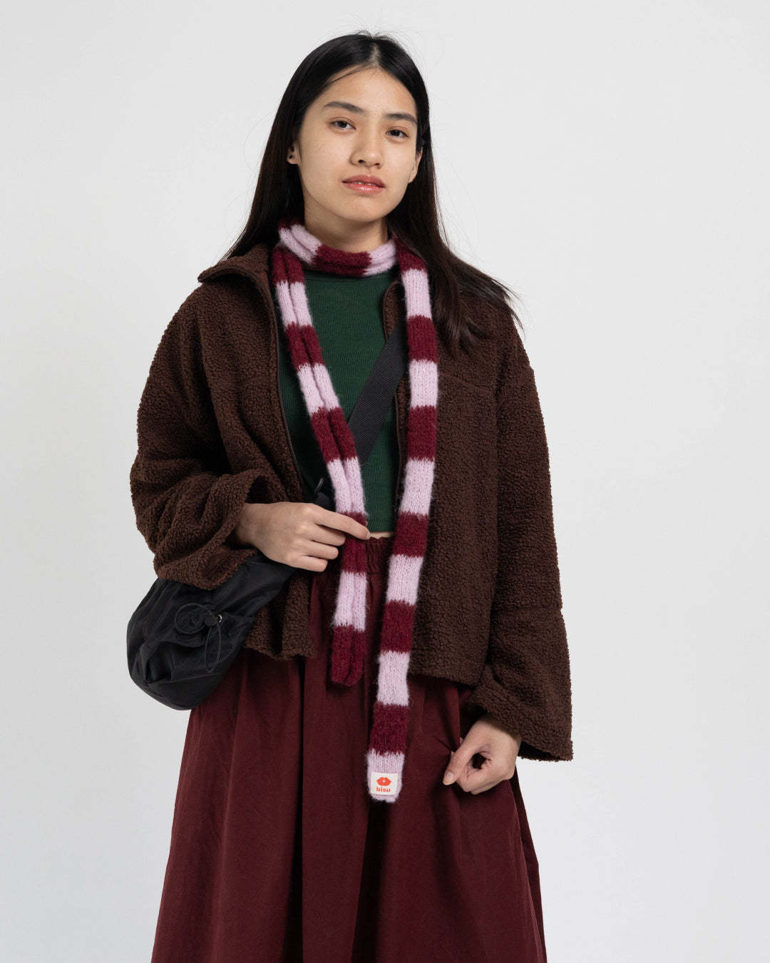 Candy Scarf in striped pink color